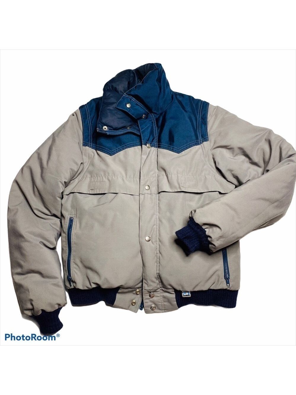 White Mountain Warm Convertible Jacket to Vest - Stone / Navy Size Medium